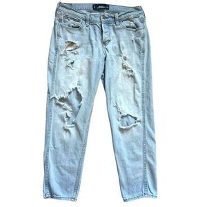 Womens Hollister Vintage Boyfriend Light Wash Ripped Distressed Jeans - Sz 5